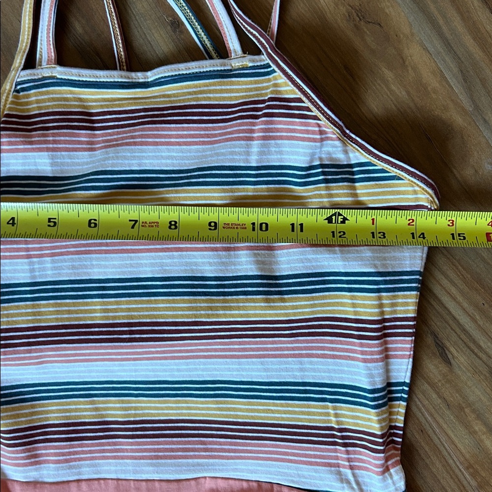 Pact Organic Cotton Stripe Fit & Flare Strappy Dress Boho Casual Size M - Picture 12 of 12